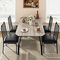 Vista 1 de IDEALHOUSE Juego de 4 mesas de comedor para 4, juego de 4 mesas de cocina con sillas tapizadas, juego de mesa de comedor con sillas de cocina, fácil