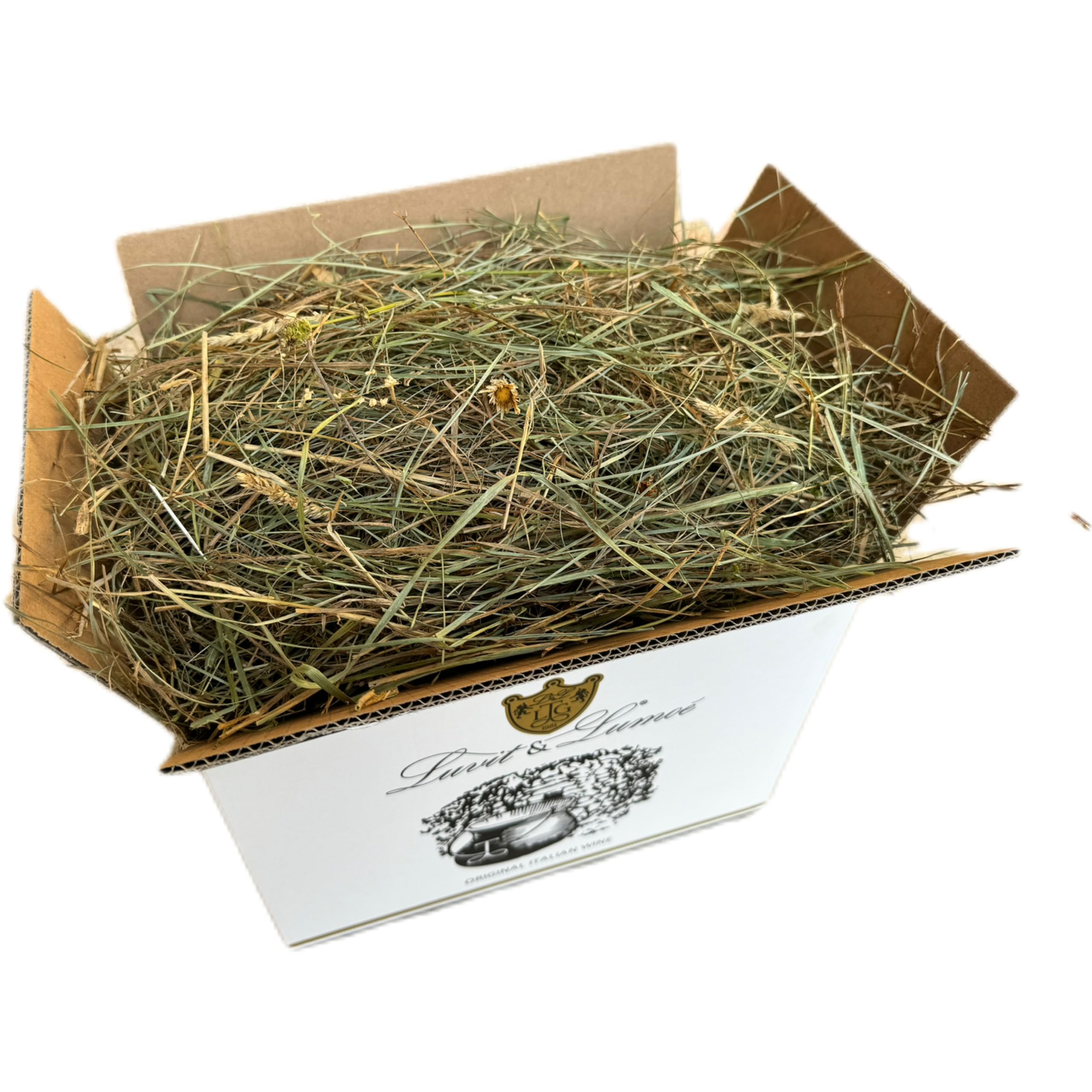 Luvit & Lumoè | Heno para Conejos Enanos |1,5Kg | Bolsa de heno 100% Natural | Alimento para Cobayas - Chinchillas - Pequeños Roedores | Bale de heno de Pradera de montaña Italiana Secado al Sol.