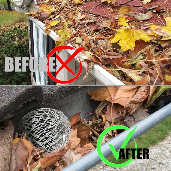 CAPHONT 8 Pack Downspouts Gutter Guard 3.5 Inch Downspout Filter Strainers Expandable Aluminum Leaf Filter Strainer Gutter Guards Mesh Preventing Blockage Leaves Debris
