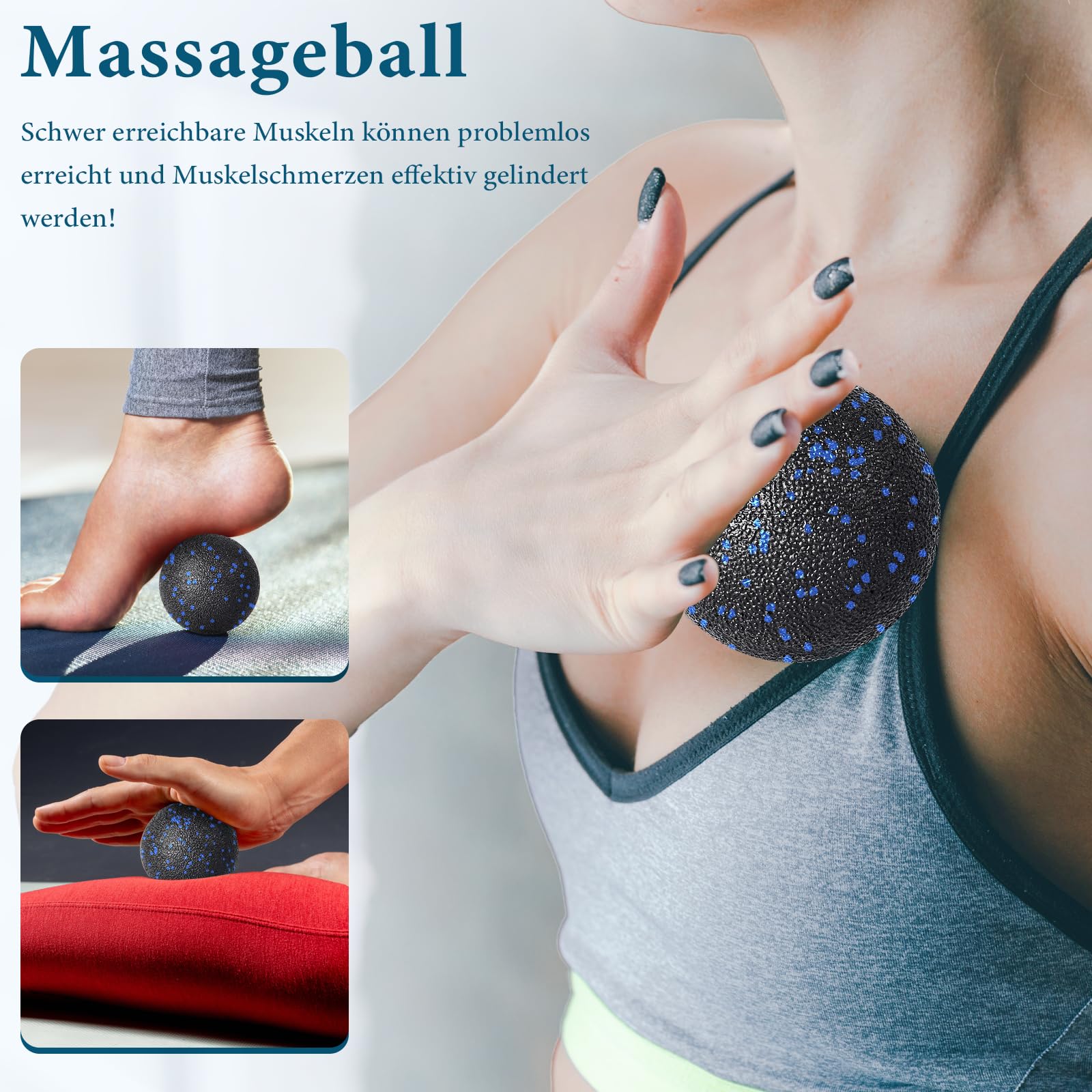 Zestaw wałków do masażu powięzi Blackroll Foam Roller zestaw z piłką do masażu powięzi, mały wałek do masażu powięzi, mały i podwójna piłka do jogi, powięzi, treningu mięśni