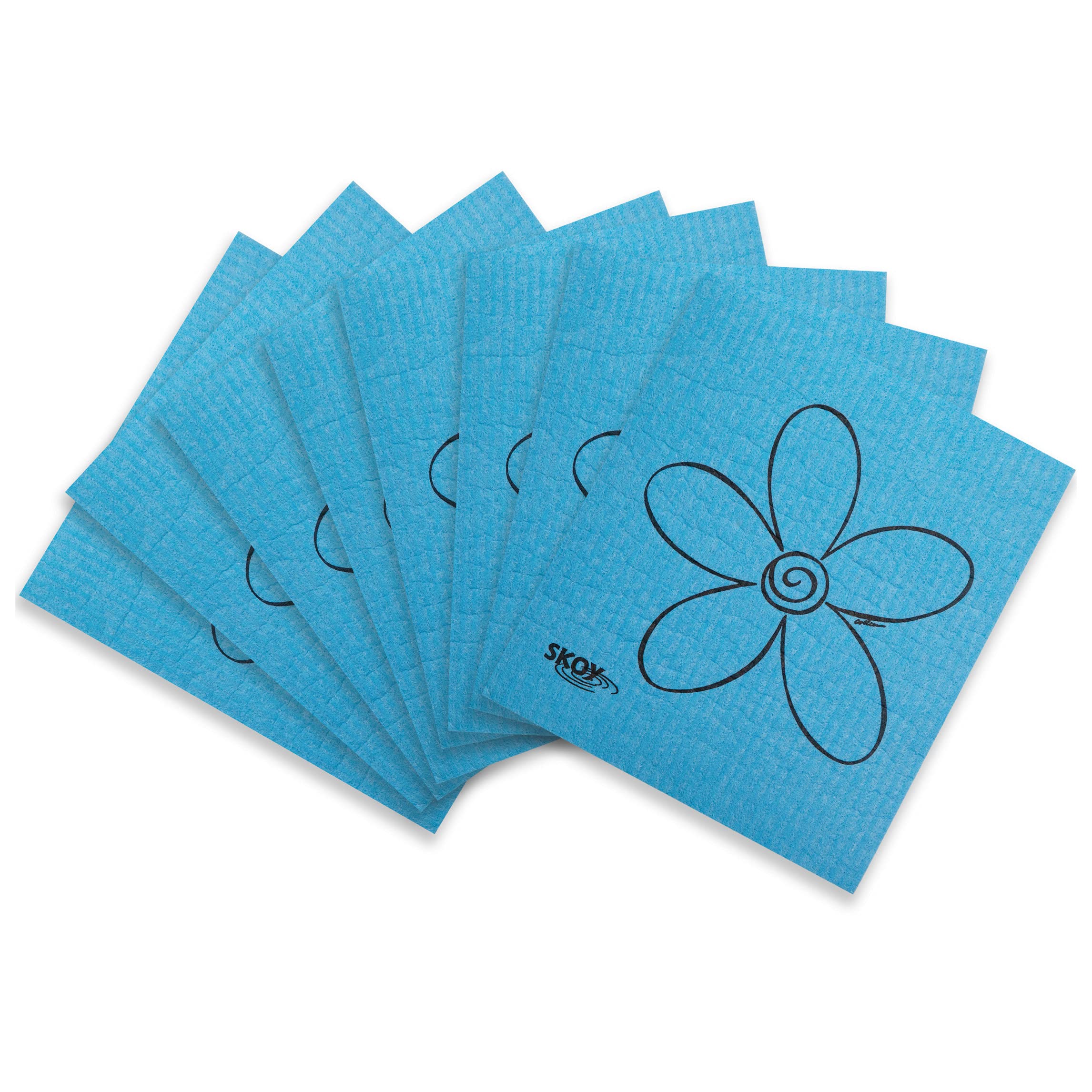 Skoy Cloth, 8-Pack Versatile Swedish Dishcloths for Kitchen and Household Use, Reusable Cleaning Cloths, Planet-Friendly, Dishwasher and Dryer-Safe,