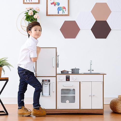 Miniatura 3 de Teamson Kids Little Chef Palm Springs Classic - Cocina infantil con 6 accesorios, color natural/blanco
