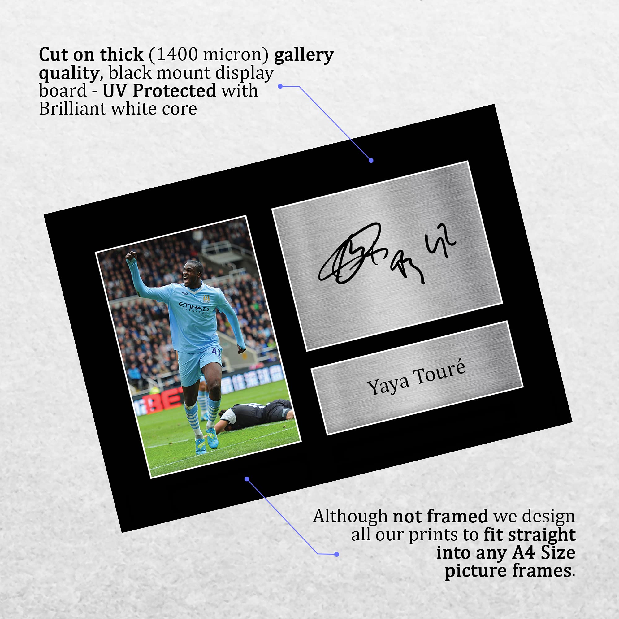 HWC Trading A4 Yaya Toure Manchester City Man City Gifts Printed Signed Autograph Picture for Football Fans and Supporters - Image 3