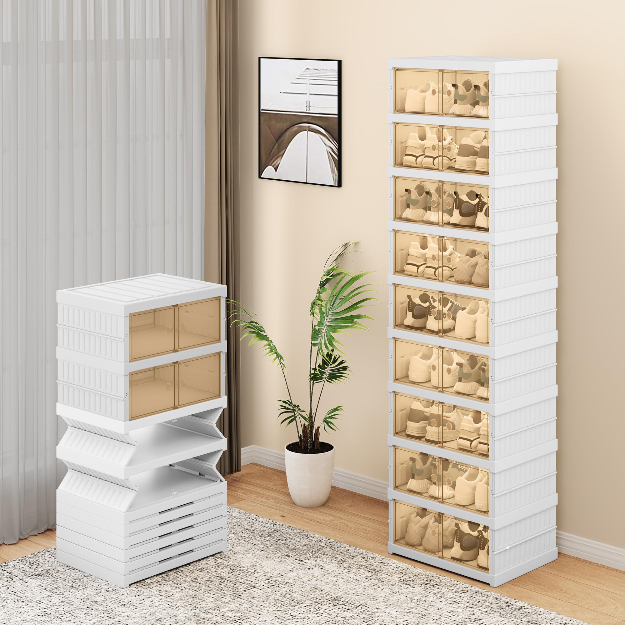 Amazon.com: YITAHOME Plastic Shoe Organizer Storage Box, 9