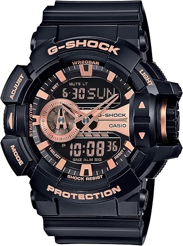 Casio G-Shock GA400GB-1A4 - Reloj de cuarzo de resina con dial color dorado color negro y rosa para hombre