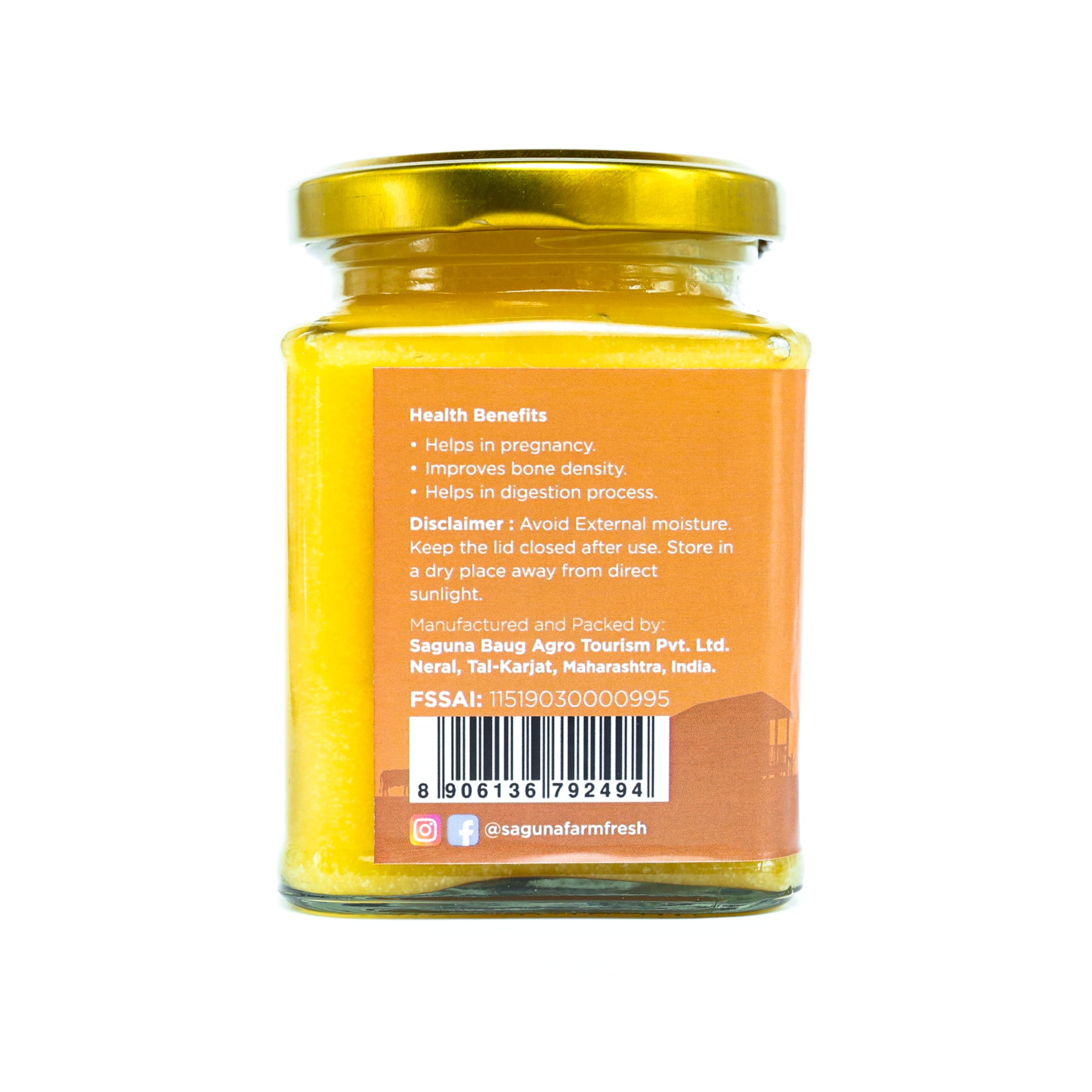 Saguna Baug Farm Fresh Pure A2 Sahiwal Cow Ghee - 250gm by Vedic Bilona Method, Non GMO 2