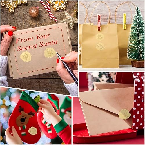 Miniatura 4 de 480 sellos de sobres de Navidad en relieve, calcomanías de papel de cera para sellar sobres, sellos autoadhesivos para tarjetas de felicitación,