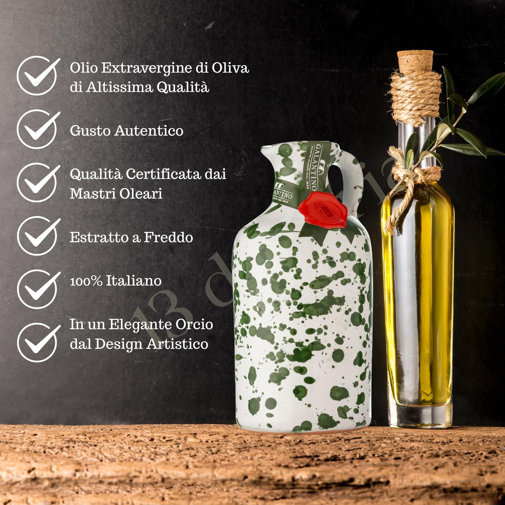 Olio Extra Vergine di Oliva 250ml in Orcio di Ceramica Verde Decorato a Mano | EVO Estratto a Freddo | Idea Regalo Gourmet Made in Italy | 13 di Ilaria