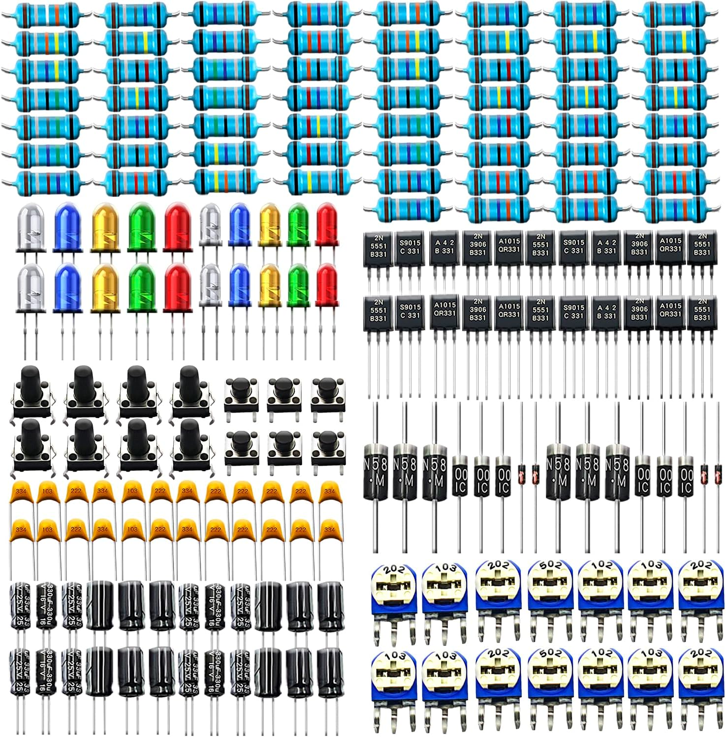 DaFuRui Electronic Component Assortment Kit，Total 1775PCS