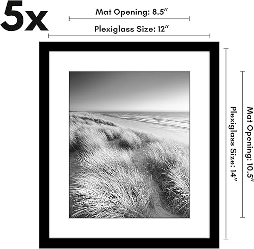 Vista 106 de Americanflat Portarretratos de 5 x 6 pulgadas con plexiglás pulido, juego de 5 portarretratos de 2 x 3 pulgadas con paspartú o para fotos de 5 x 6