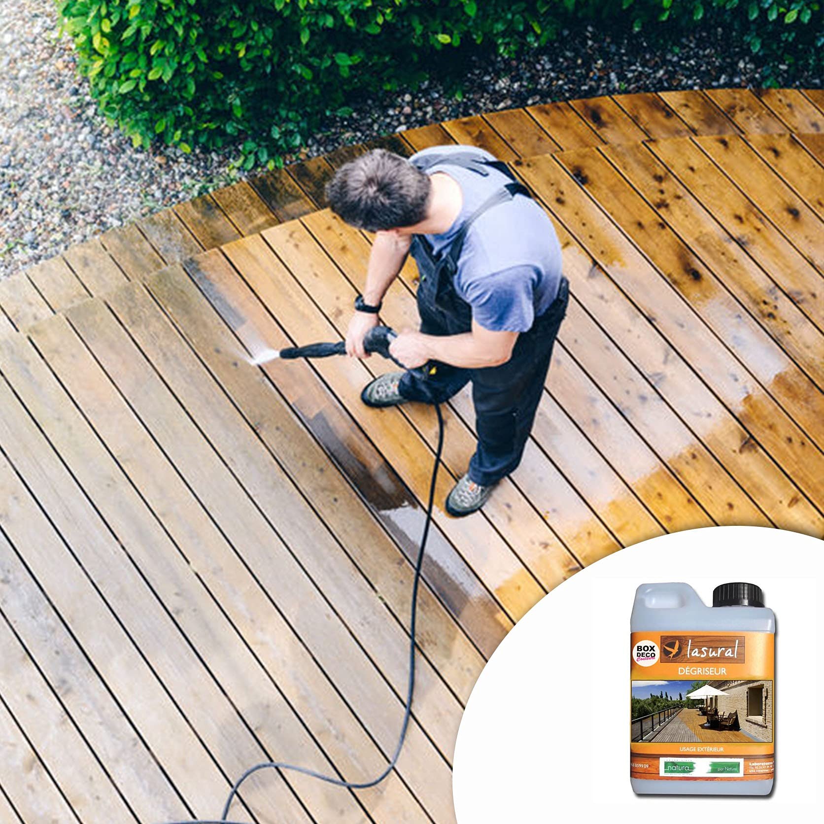 NATURA - Desencadenador natural madera exterior - Ecológico - Orgánico - Producto de cuidado para terraza (5L)