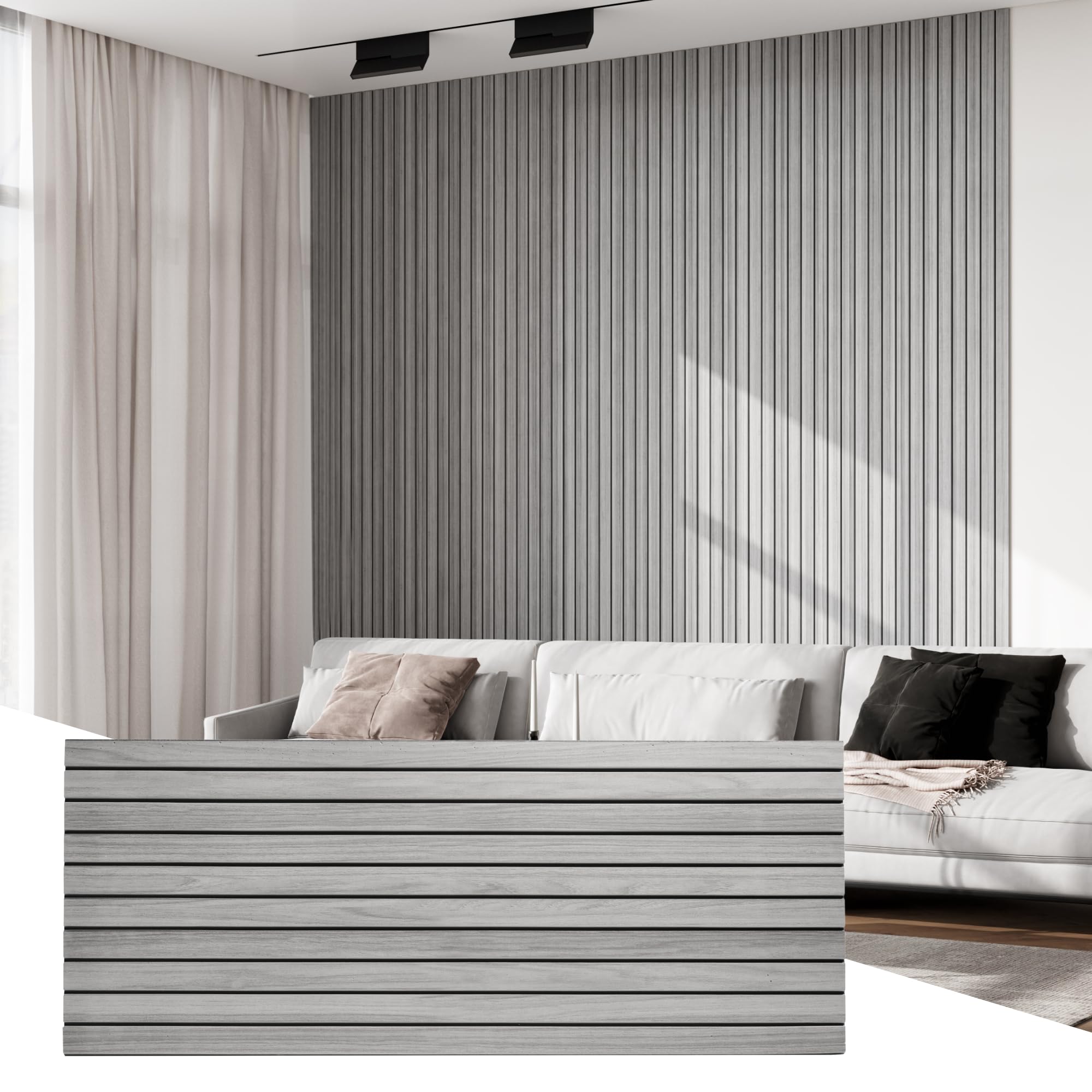 Wall!Supply Ultralight Linari Modern Grey EPS Foam Faux Wood 3D Wall Panels - Home Decor Wallpaper Alterantive for Living Room, Bedroom, and Office -Easy Installation DIY Room Decor-4 Pack 24.96 Sq Ft
