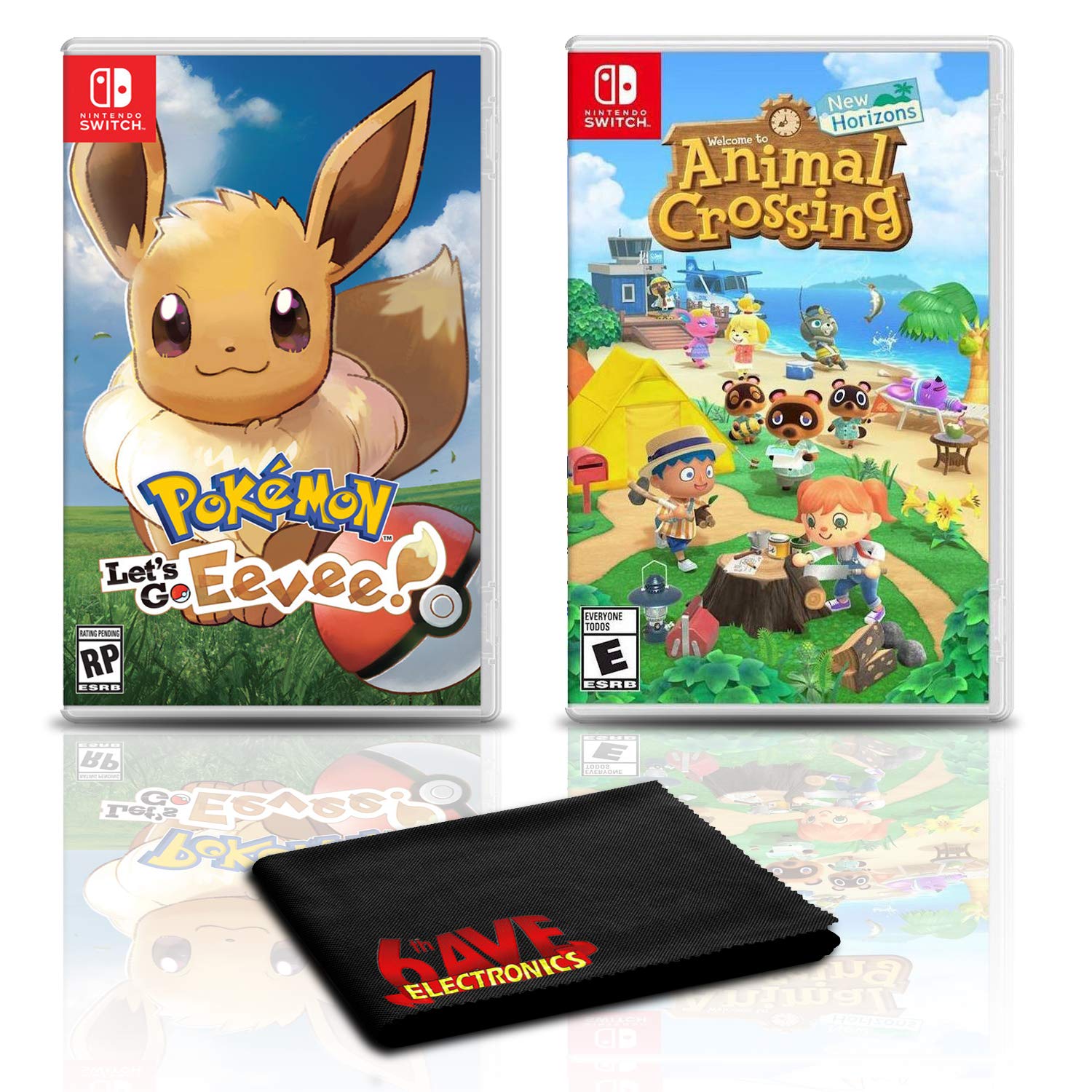 Pokemon Let's Go, Eevee! and Animal Crossing: New Horizons - Two Game Bundle For Nintendo Switch