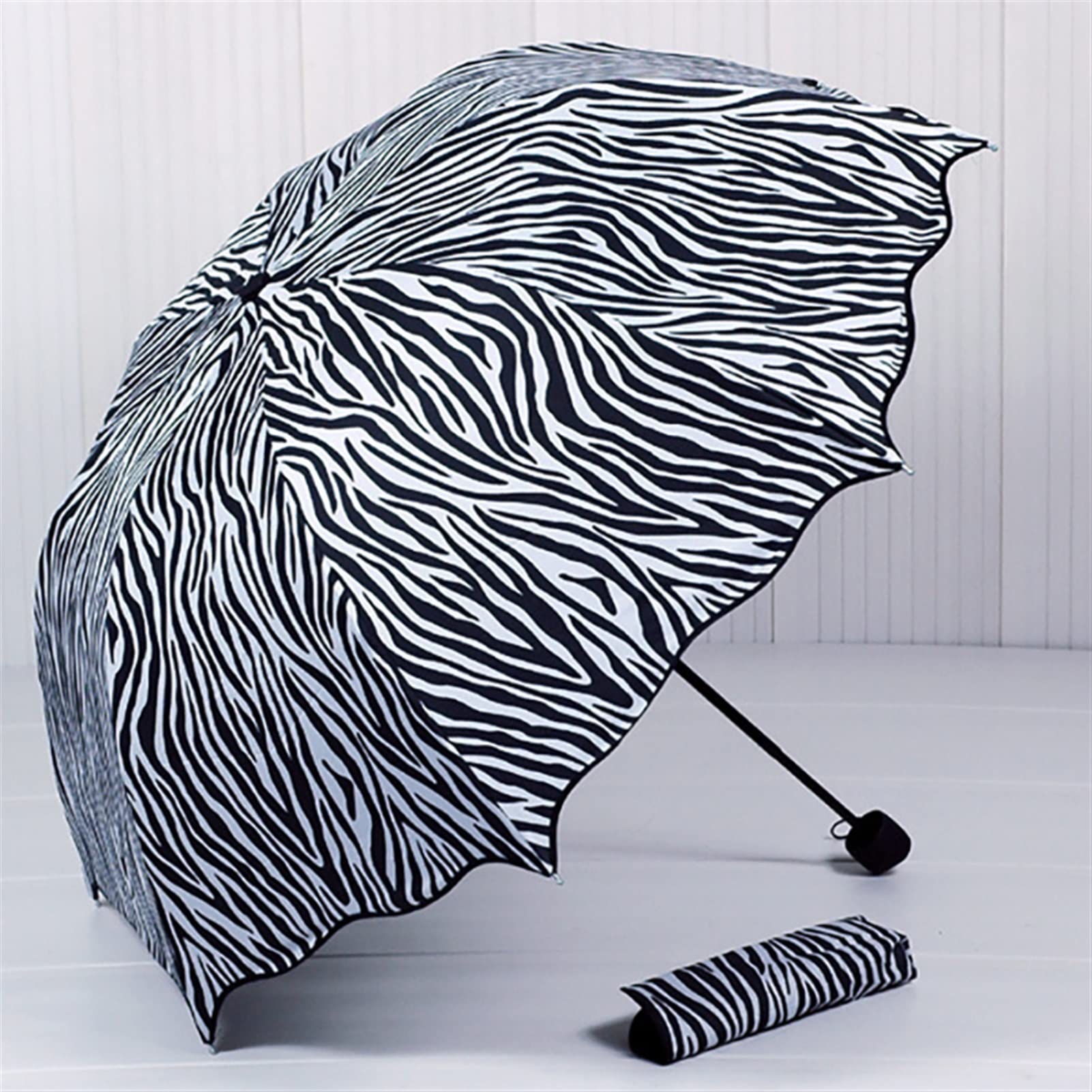 TEESONG Parasole na parasole przeciwdeszczowe moda zebra wzór w paski 3-składany parasol przeciwdeszczowy parasol dziecięcy dla kobiet mężczyzn wiatroszczelne parasole parasol na zewnątrz