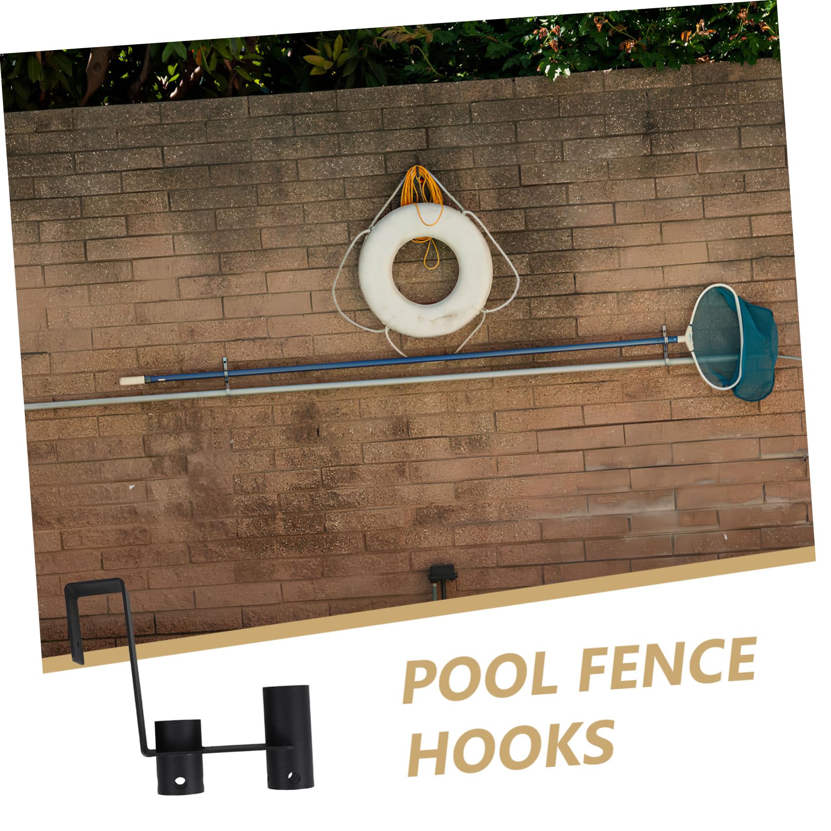 UPKOCH 2 pièces Crochets de Clôture pour Piscine Supports Suspendus Multifonctions pour Outils de Nettoyage Rangement Compact et Organisé pour Écumoire Balai Tuyau Installation Facile
