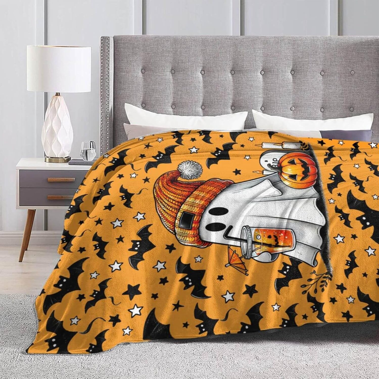 Halloween Blanket for Boys Girls, Haunted Halloween Themed Design Printed Throw Blankets for Kids Lap, Chair Sofa, Warm Soft Cozy Blanket, 40"x 50" - Image 6