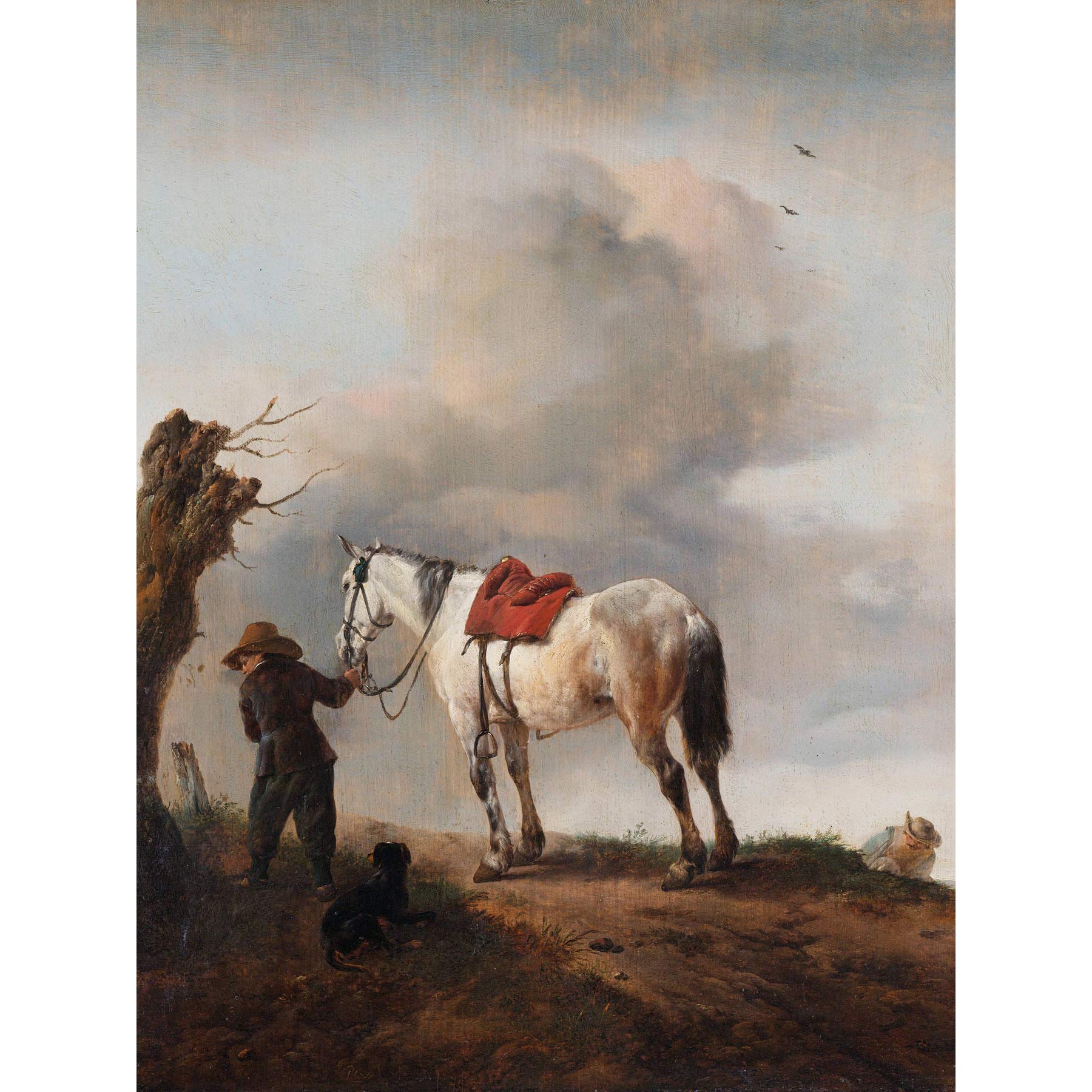 Artery8 Wouwerman The Gray Horse Painting Large Wall Art Poster Print Thick Paper 18X24 Inch