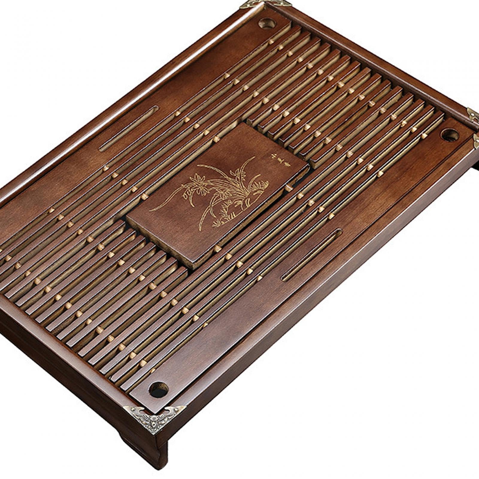 Bandeja de Té China con Drenaje, Juego de Té Kung Fu, Almacenamiento de Agua, Tipo Plato con Drenaje, Caja de Mesa con Almacenamiento de Agua para