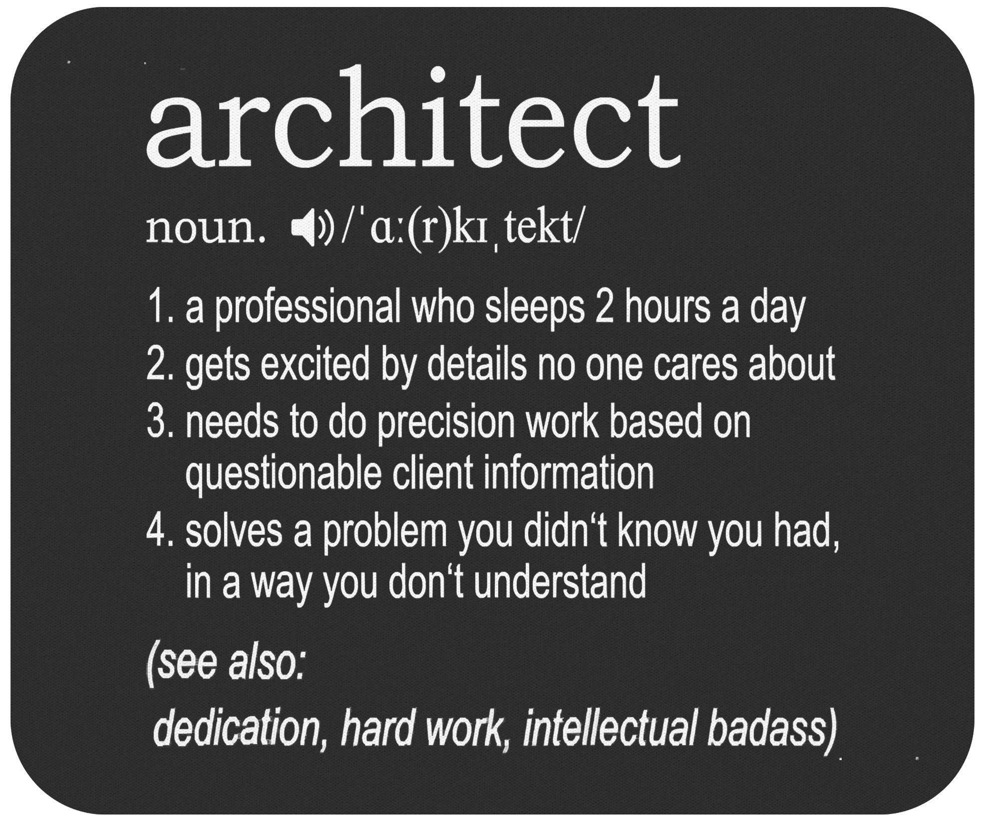 Buy Funny Gag Sarcastic Mousepad Architect Definition Tshirt for