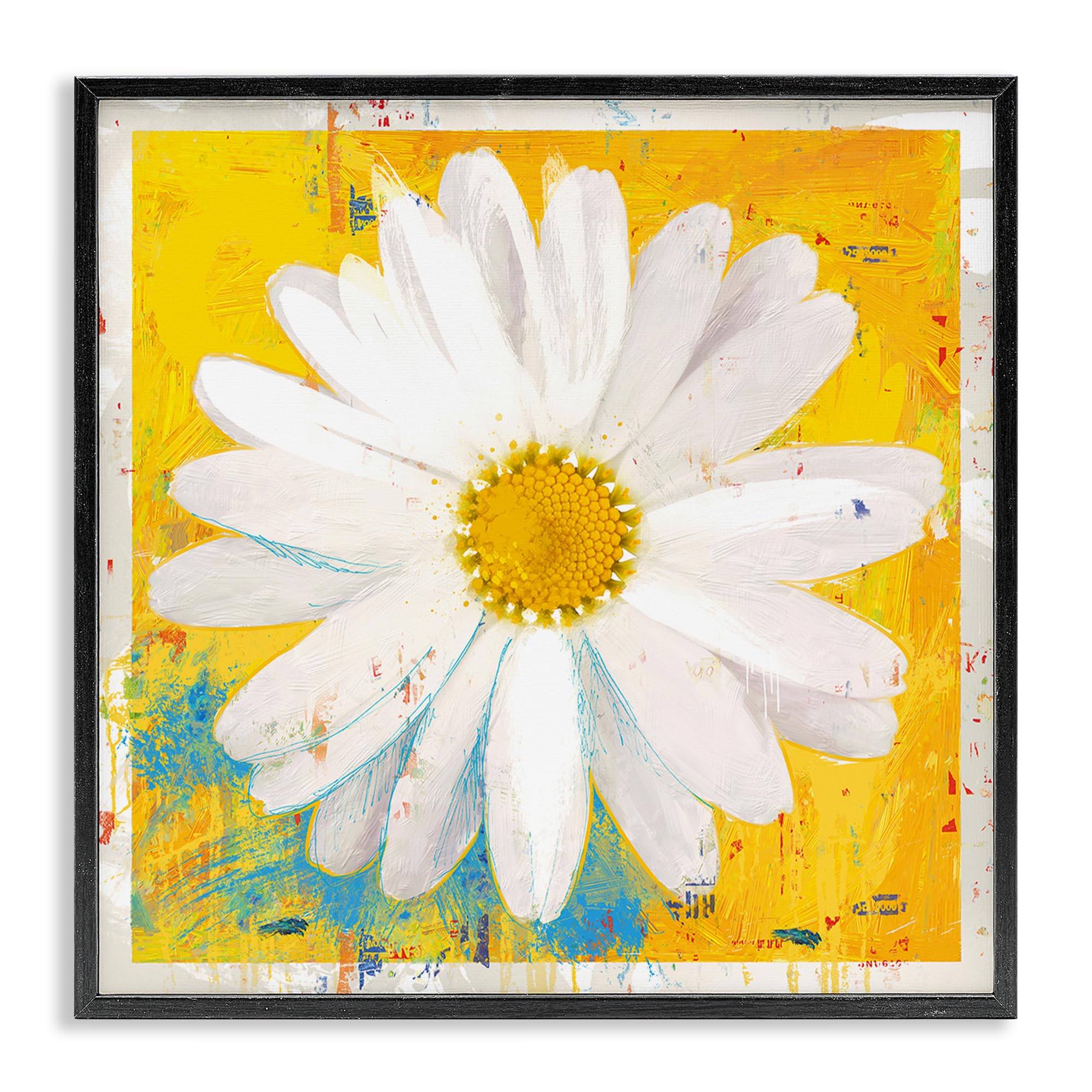 Stupell Industries Sunny Daisy Blossom Yellow 'Violet's Daisy On Yellow', Framed Giclee Art, Black, 24 X 24 Inches, Easy To Hang And Sturdy, Made In Usa, By Porter Hastings
