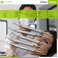 Vista 6 de Cynamed Jacquette - Juego de 5 curetas dentales para escamas de hoz, instrumentos periodontales exploradores de doble extremo, kit de herramientas