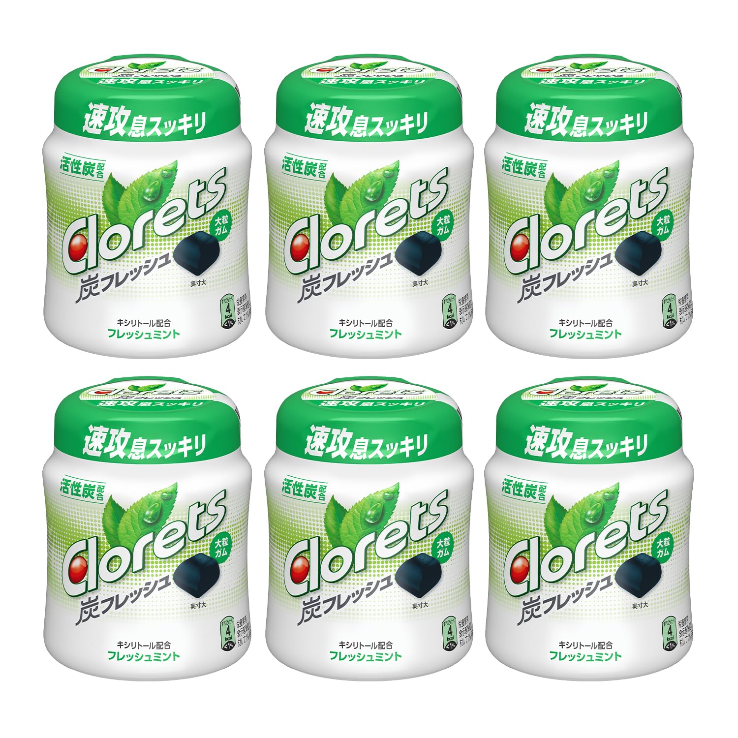 モンデリーズ クロレッツ炭フレッシュ フレッシュミントボトル 112g×6個