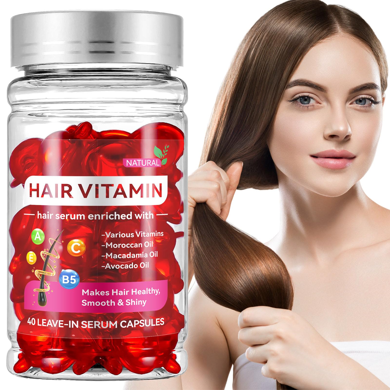 REDSHINE Hair Vitamin Oil Capsules with Moroccan Oil 40p