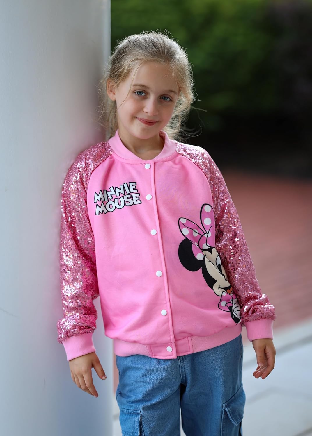Disney Minnie Mickey Stitch Princess Frozen Elsa Jacket Lightweight Zip up Fall Clothes Classic Sweatshirt 2-14 Years - Image 2