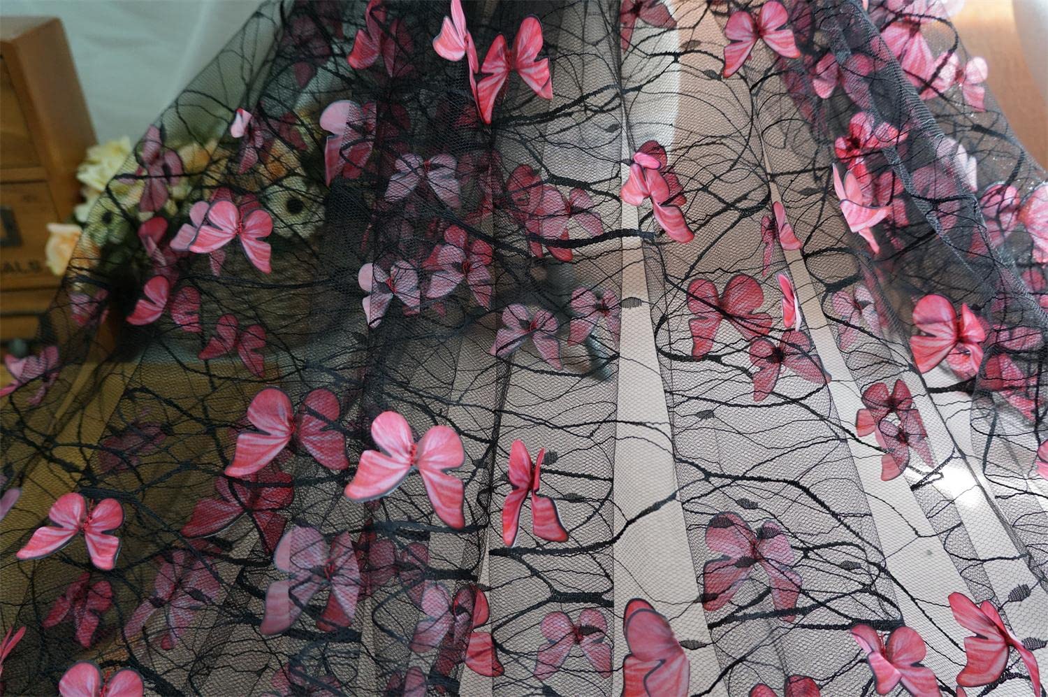 1 X Black Satin Fabric 60