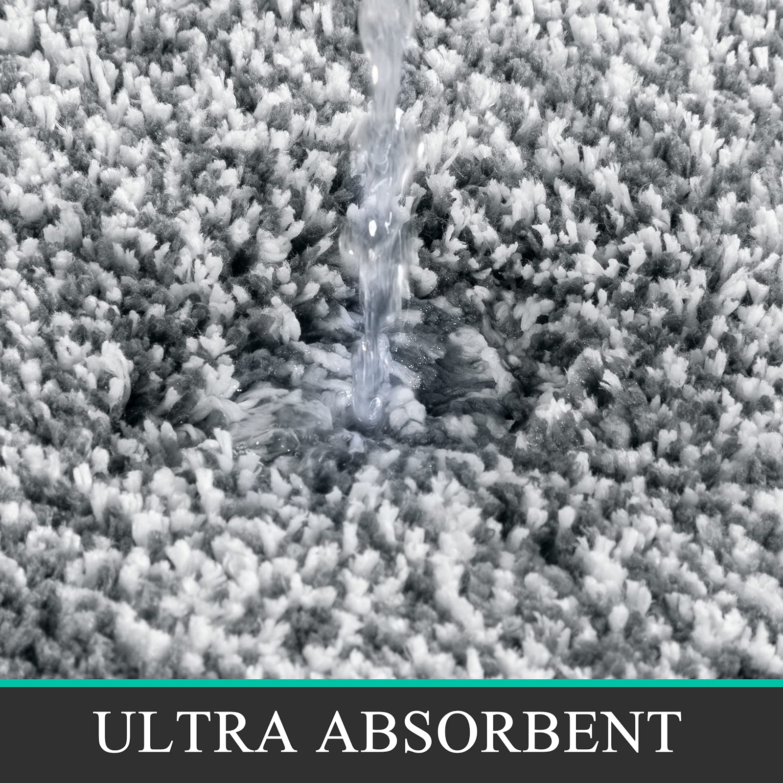 Pauwer, set di 3 tappetini da bagno antiscivolo e tappetino per wc, super assorbente, tappeti da bagno in microfibra morbida e peluche, lavabili in lavatrice, tappeti da doccia per il pavimento del