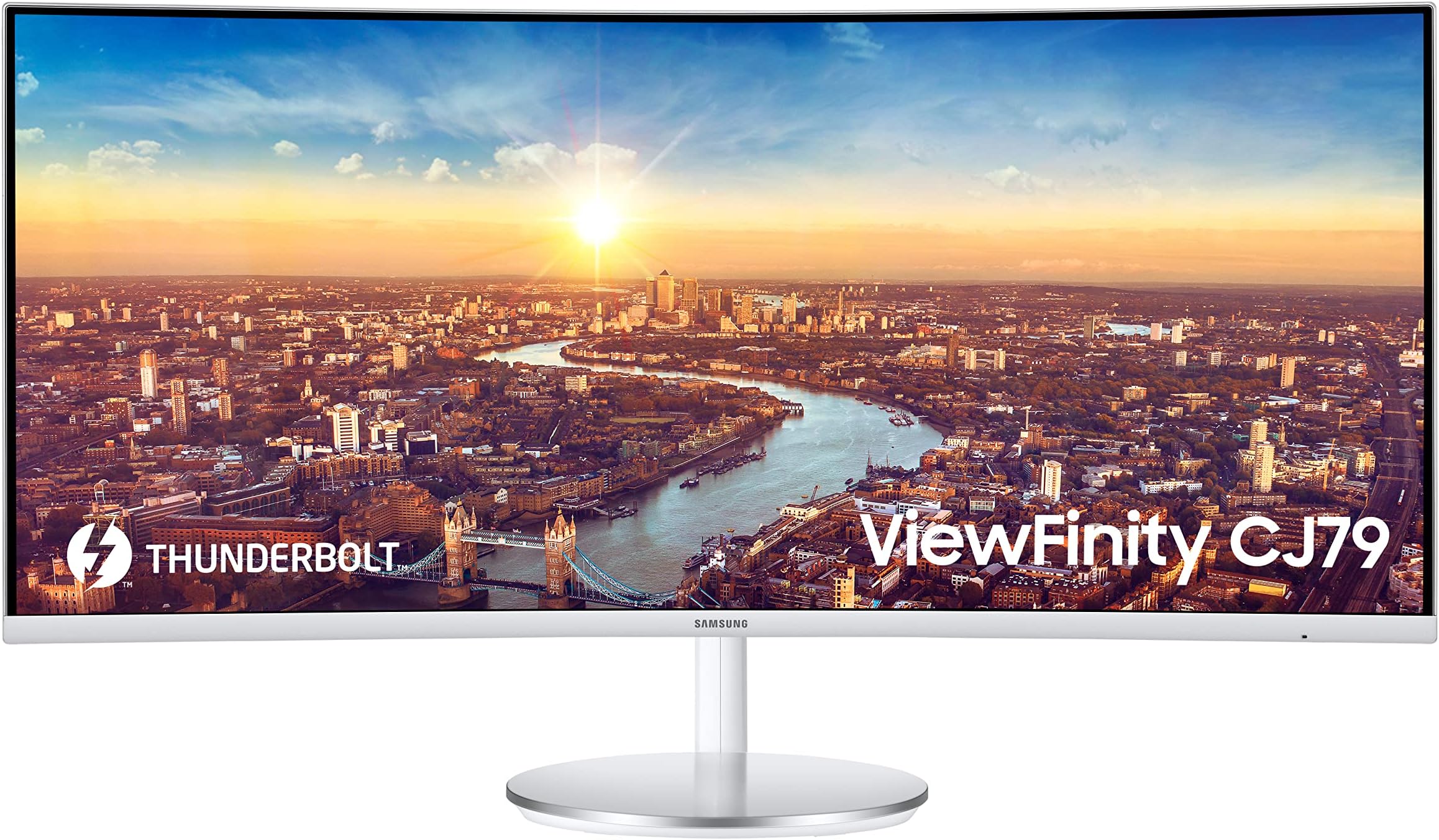 Samsung Lc34J791Wtwxxl 34 Inch Wide Screenthunderbolt 3 Curved QLED Monitor 3440 X 1440, Black