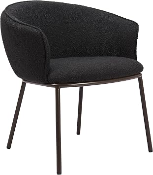 Zuo Essen Dining Chair Black & Bronze, Black Dining Chair, Armrest Support, Plywood, Indoor Dining, 26.4" W x 25.6" D x 29.1" H