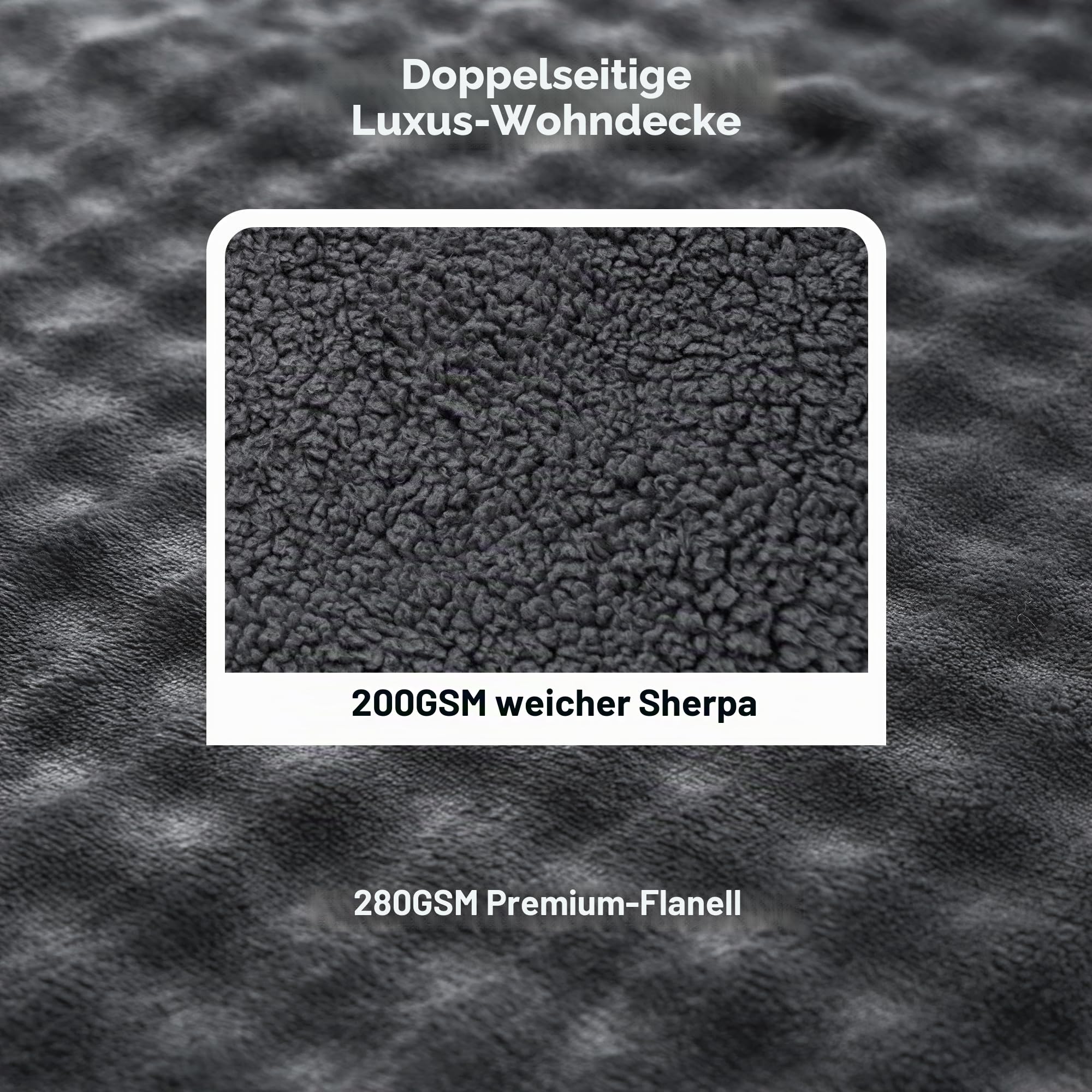 Heizdecke Elektrisch 150x200 cm, 3D-Blasen-Flanell & Sherpa-Innenseite, 6 Heizstufen, 1-10H Timer, Elektrische Decke Doppelseitig für Bett Sofa Büro, Maschinenwaschbar, Geschenkidee, Grau