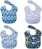 Vicloon Baby Bibs, 4pcs Waterproof Bib Toddler Infant Bibs, Sleeveless Baby Drool Bibs, Unisex Washable Feeding Bibs for Boys and Girls from 6 Months to 2 Years Old