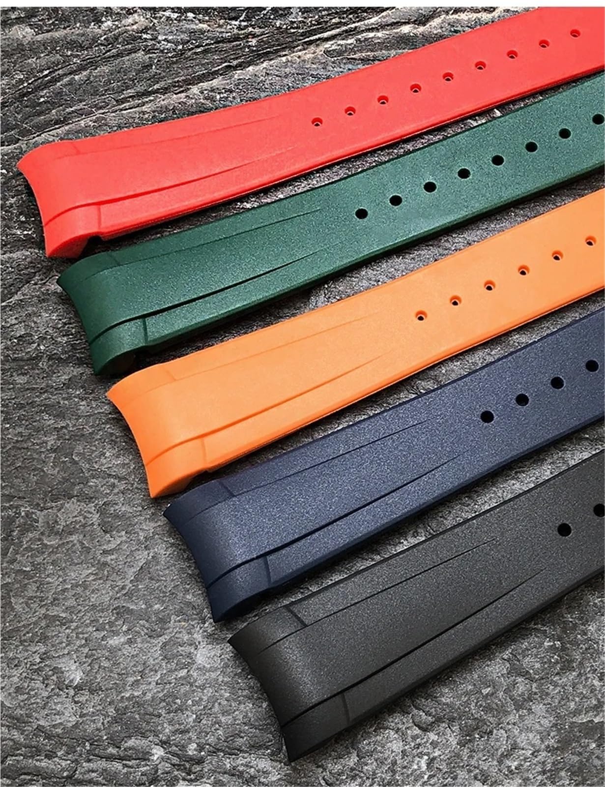 Vantor Gummi mit gebogenem Ende, 22 mm, 20 mm, für Tudor Black Bay 41 mm, Pelagos 42 mm, 1958, blaues Sportuhrenarmband