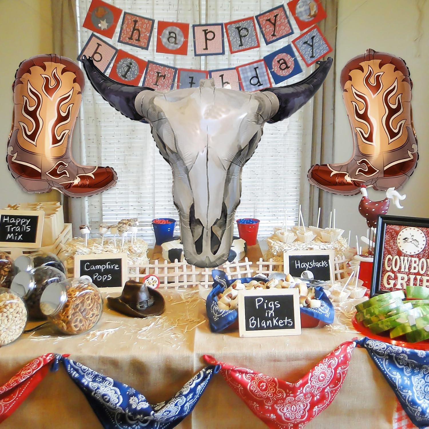 Lidmada 3Pack Western Long Horn Cow Party Balloons, Cowboy Longhorn Aluminium Foil Balloon for Party Wall Cowgirl Decorations Last Rodeo Bachelorette Party Supplies - Image 3