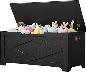 GAOMON Storage Chest, Wooden Toy Storage Bench, Modern Style Lift-Top Toy Chest with Safety Hinge for Entryway, Bedroom, Living Room, Supports 300 Lb and Easy Assembly