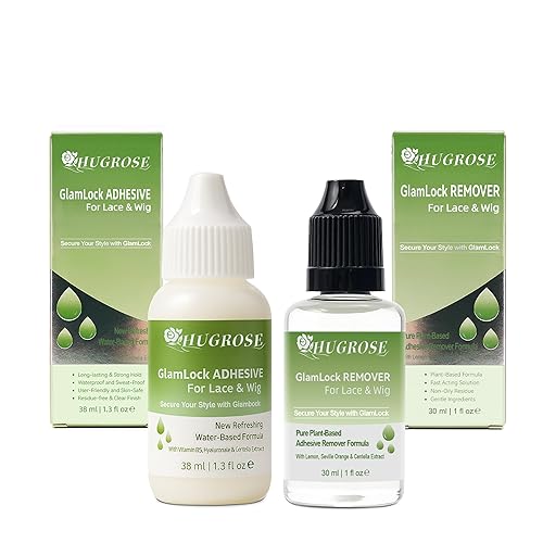 Kit de pegamento para peluca, pegamento de encaje de acción rápida y removedor para pelucas con fórmula a base de plantas e ingredientes suaves, no