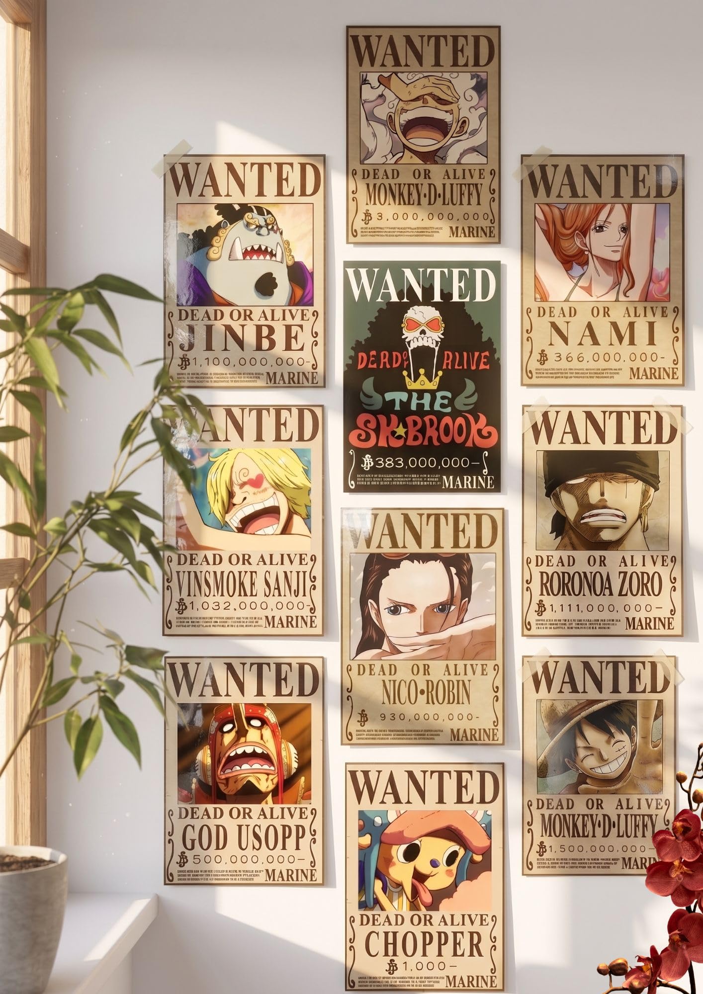 Kolor print One Piece wanted Posters | Luffy, Zoro, sanji robin