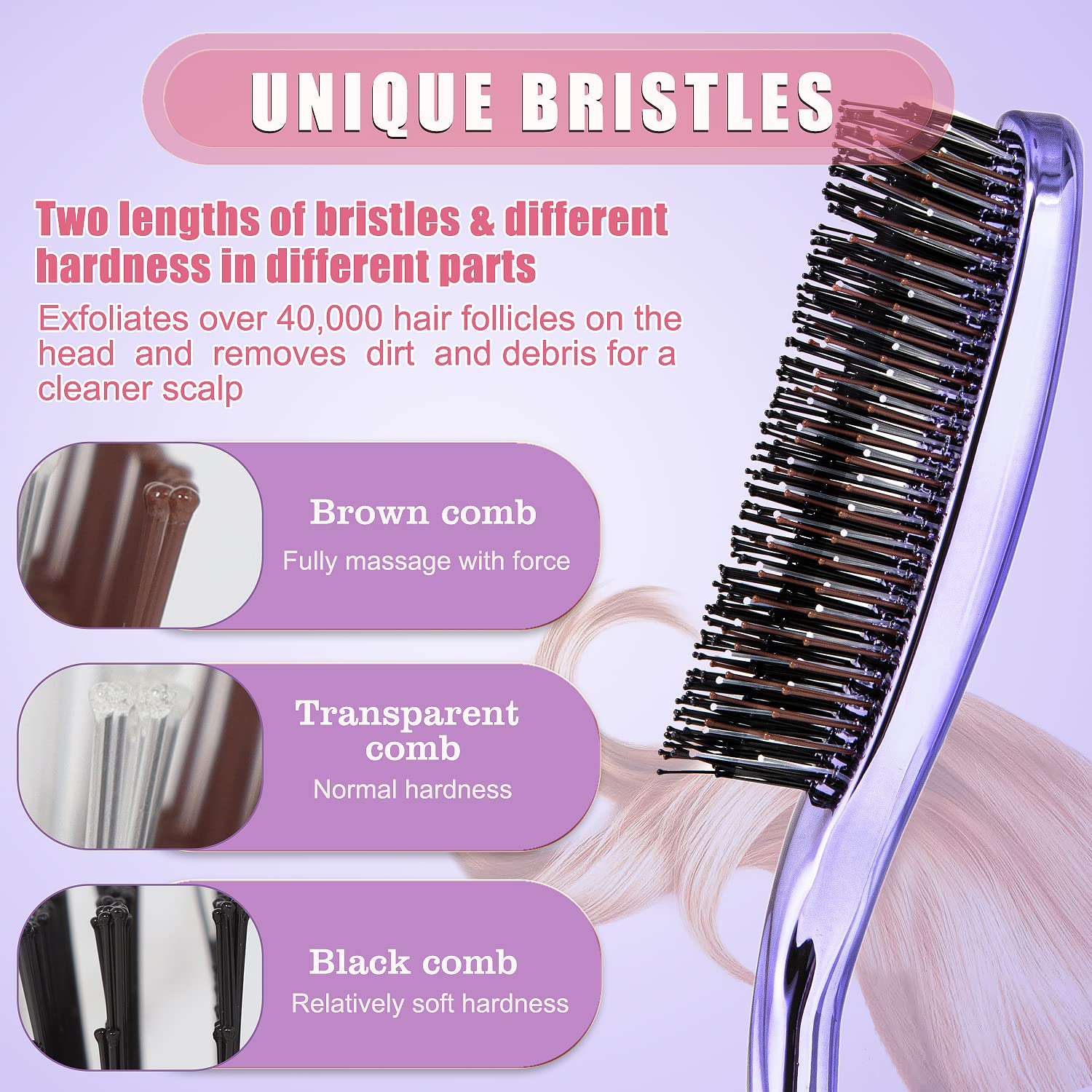 Amazon.co.jp: ヘアブラシ、もつれ解除ブラシ、頭皮ブラシ、シャンプー