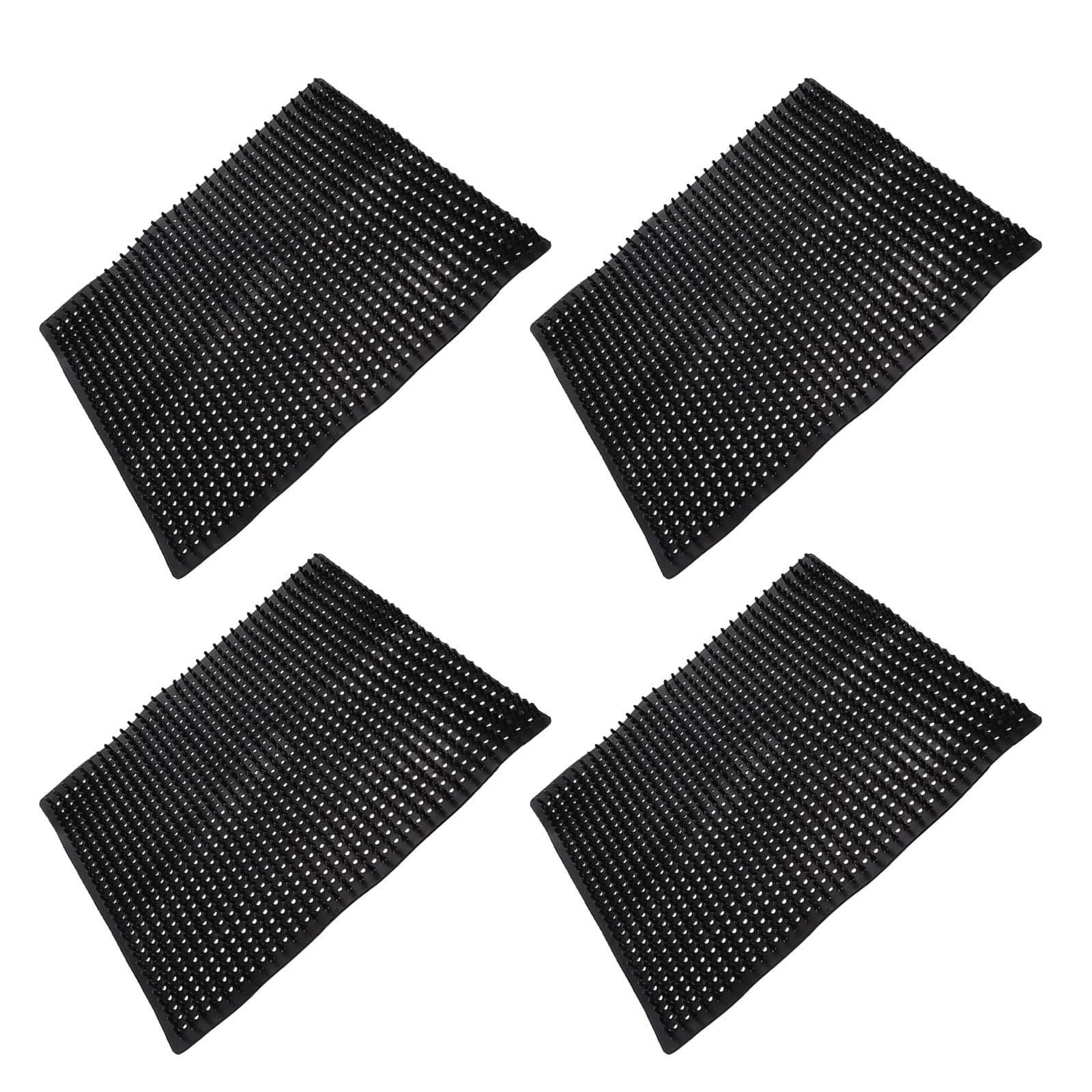Garneck 4 Pezzi Tappetini per Galline Ovaiole in Plastica Nera Tappetini per Nidi Resistenti e Lavabili Protezione Uova e Comfort per Pollame Accessori Coop per Polli