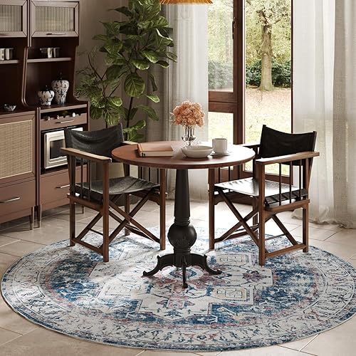 Miniatura 169 de jinchan Alfombra de Área 2x3 pies Alfombra Vintage de Entrada Lavable Bohemia Tapete Interior para Puerta Medallón Floral Tapete Pequeño para Puerta