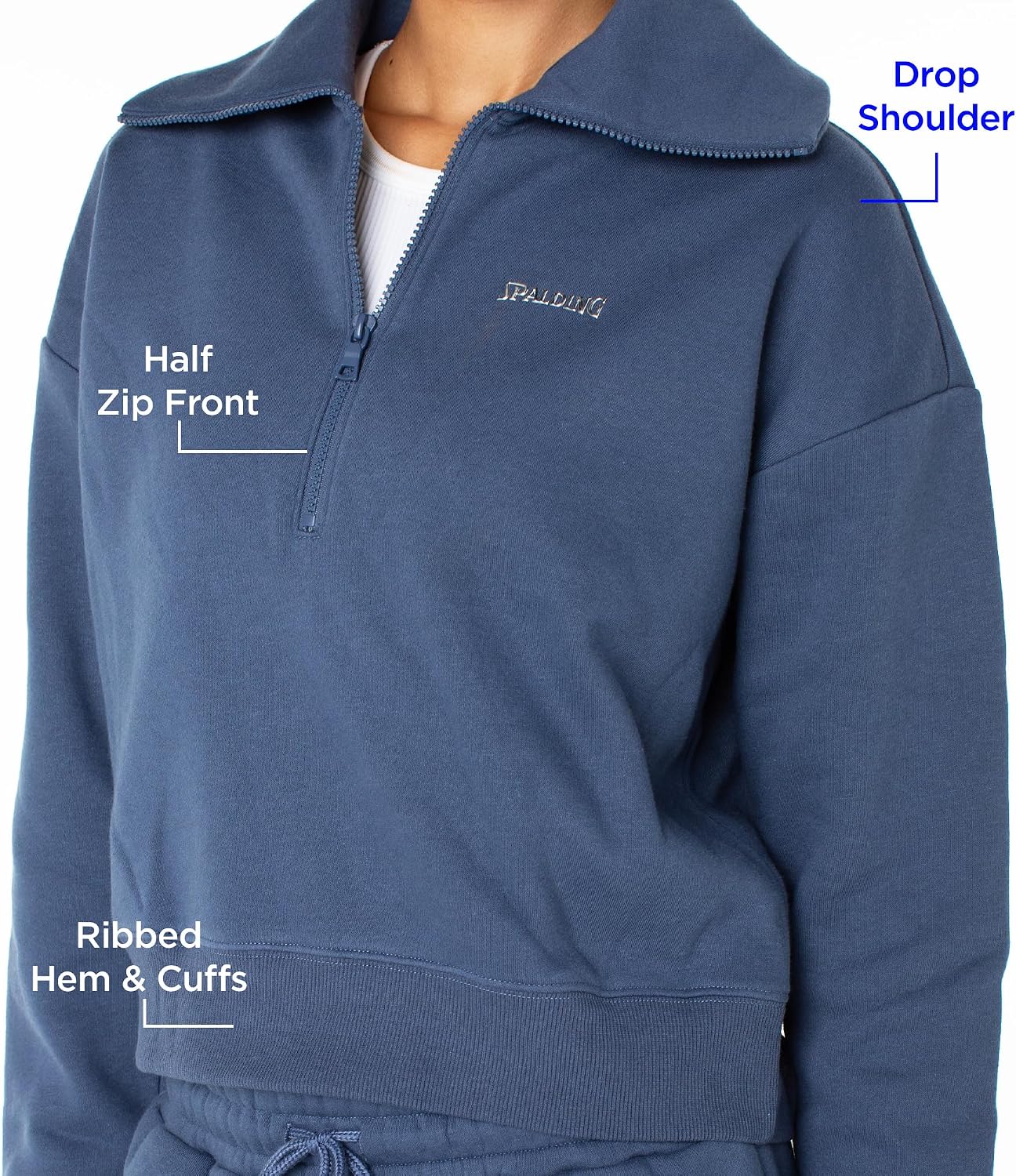 Spalding Women's Fleece Half-zip Pullover Sweatshirt