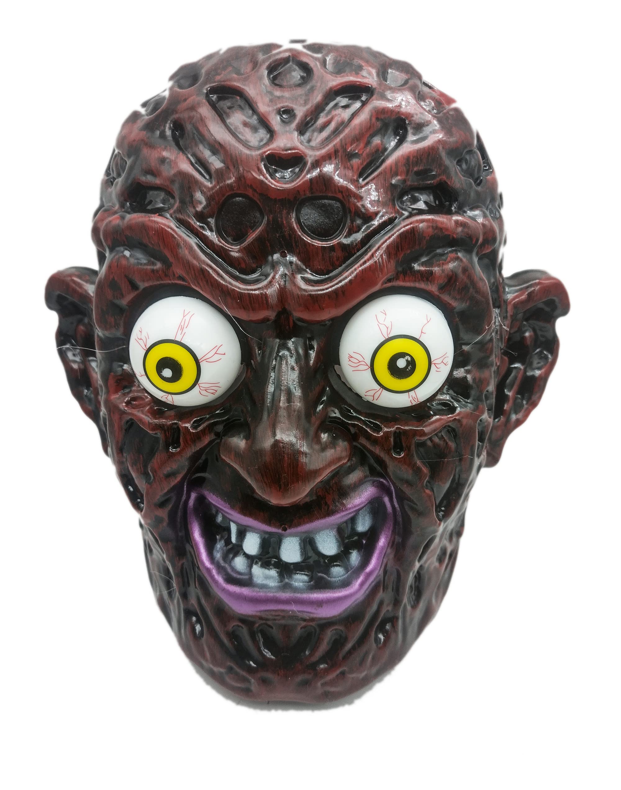 brown leaf Horror Face Mask Scary Evil Clown Cosplay With Movable Eyes Best for Holi Halloween Costume Party Mask