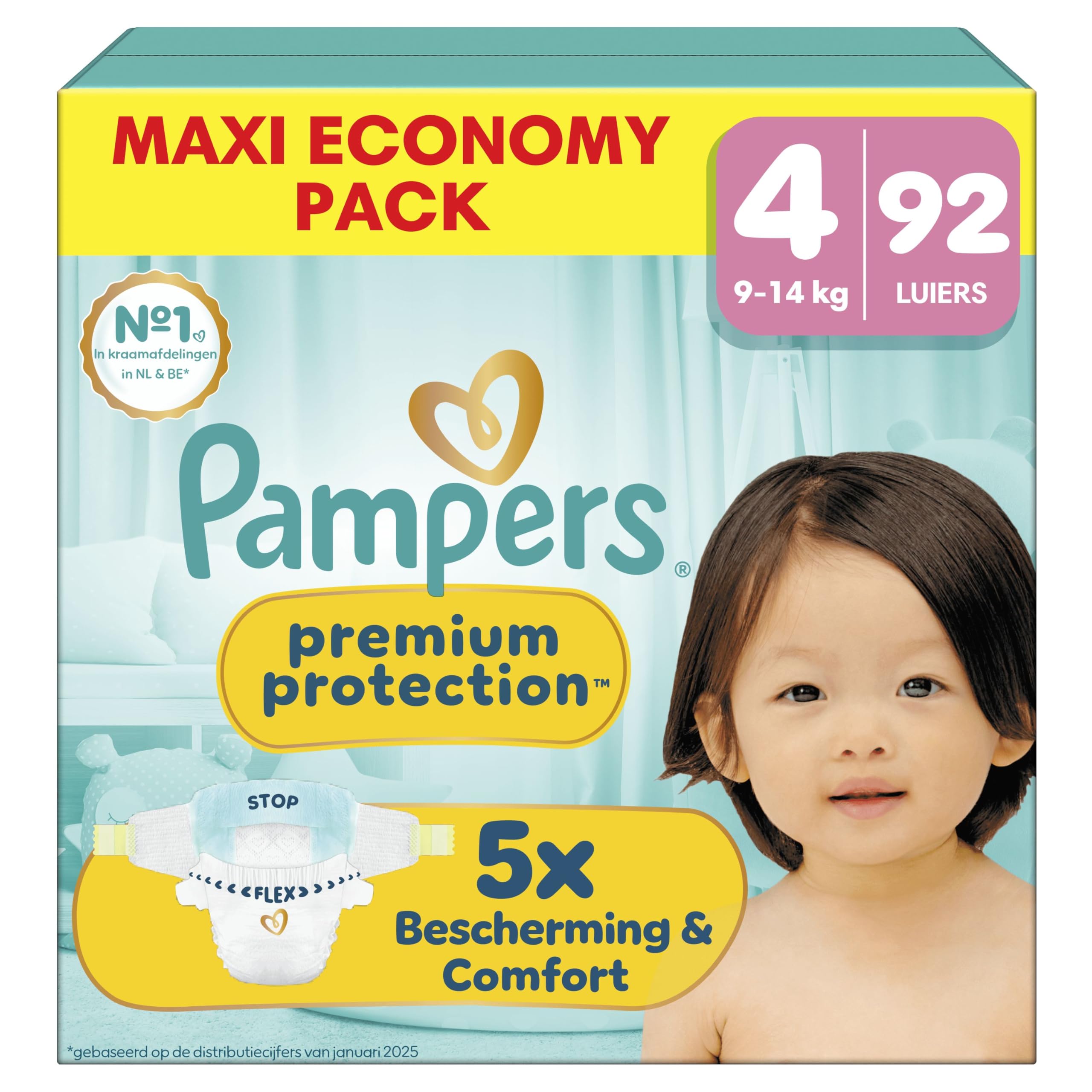Pampers Pañales Premium Protection Talla 4 92 9-14kg