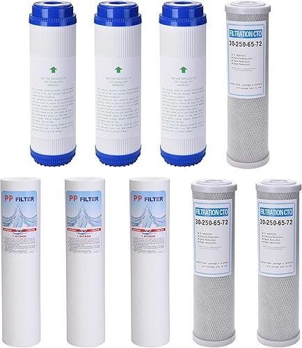 Miniatura 7 de Yescom Juego de 8 piezas de repuesto de filtros para cartuchos de ósmosis inversa de 5 etapas