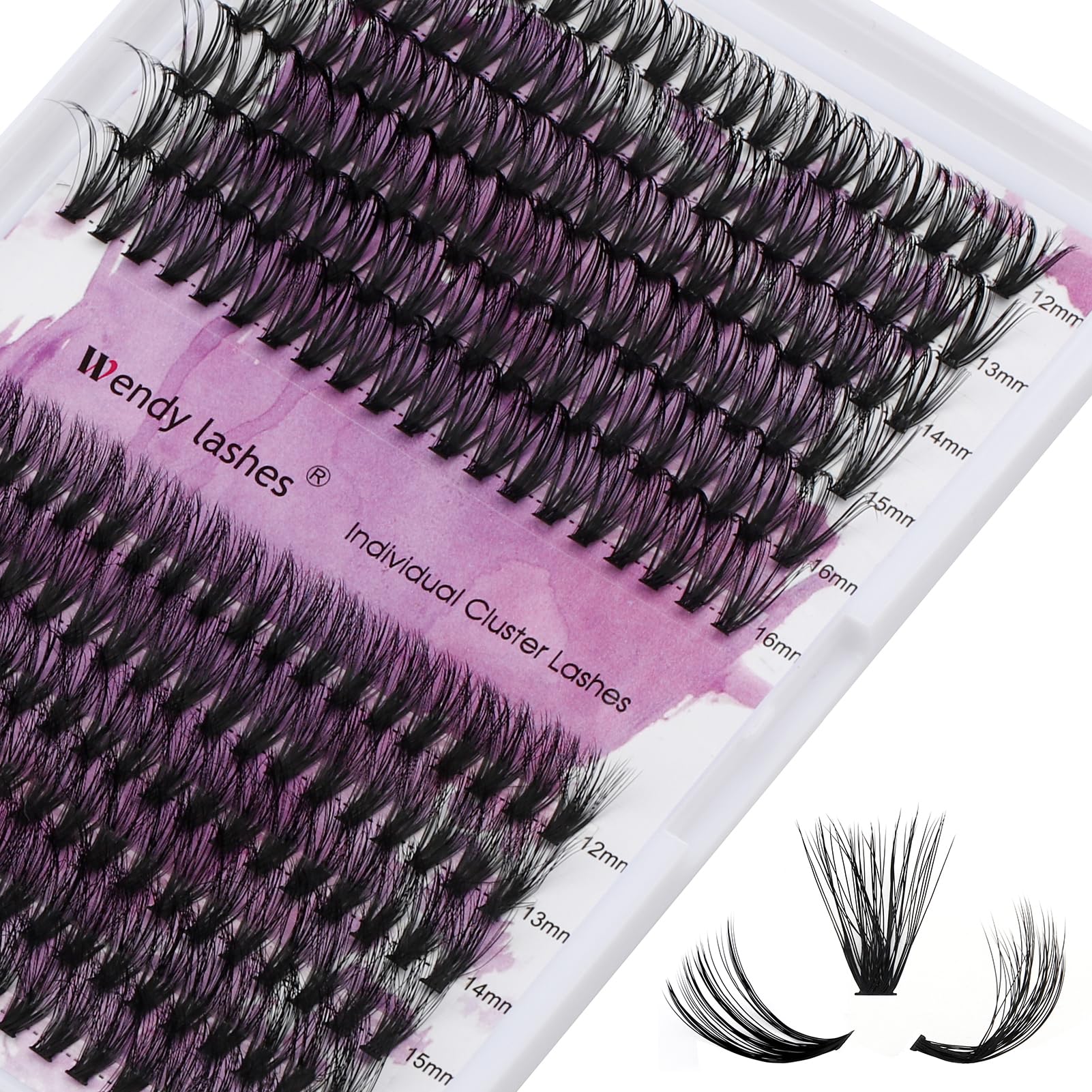WENDY Pestañas Postizas Individual D Curl 0.07mm Mix 8-16mm Cluster Lashes 3D Effect Extensión de Pestañas Professional DIY(C3-D-816) — view 38