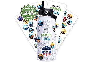 Wondery Brand National Park Water Bottle: 32oz Insulated Stainless Steel for Hiking Trails Or Camping