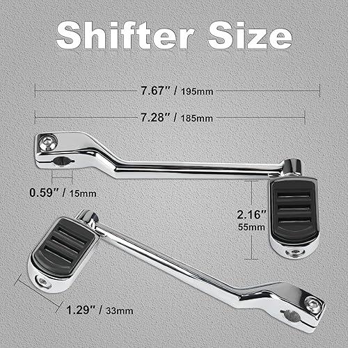 Miniatura 6 de Clavijas de cambio de talón, palancas de cambio delanteras y traseras compatibles con Harley Davidson FL Softail 1986-2017, Road King Street Electra