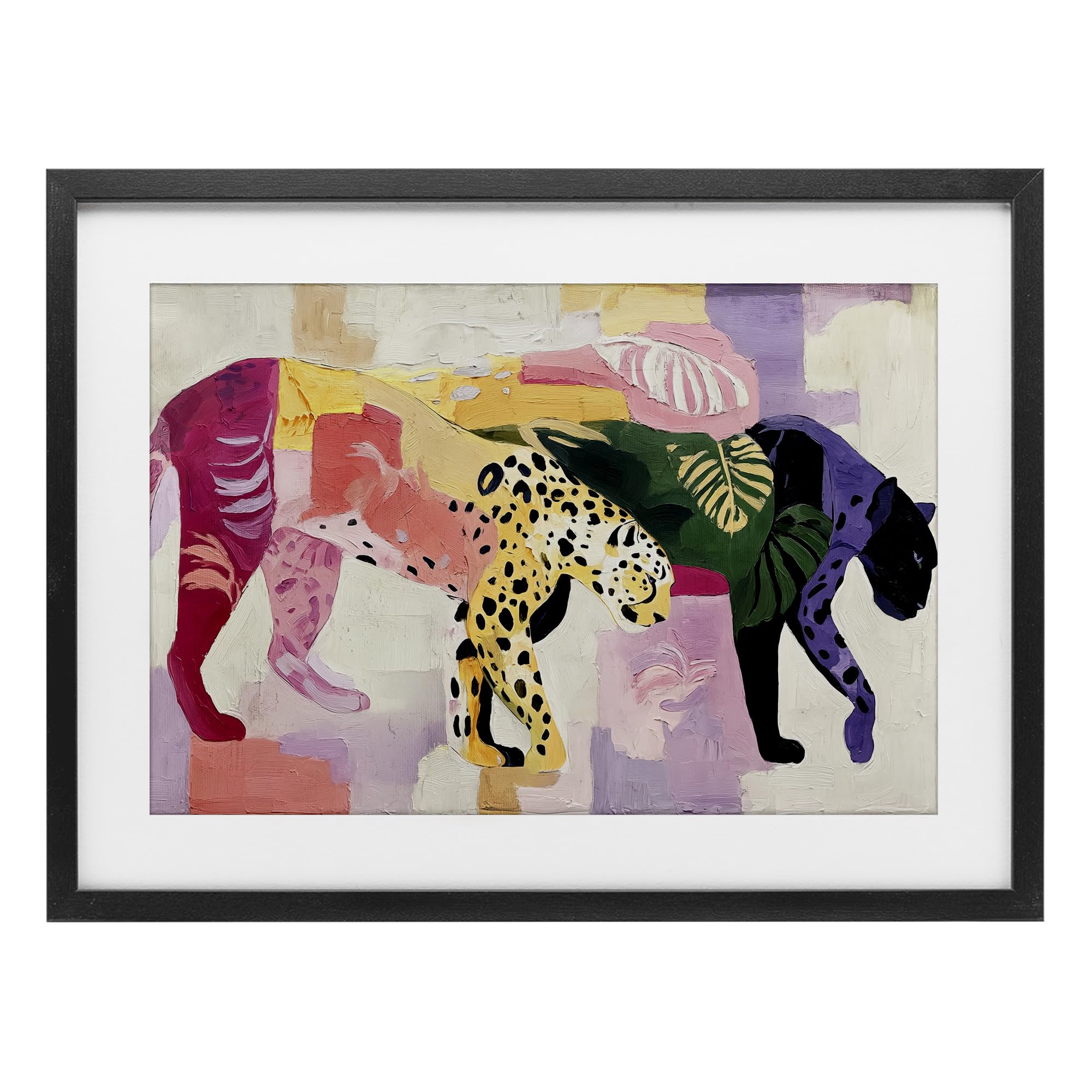 'Candy Cats Tropical Wildlife'| Framed Print Under Glass